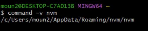 Command -v nvm