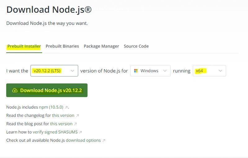 Download Node.js Installer