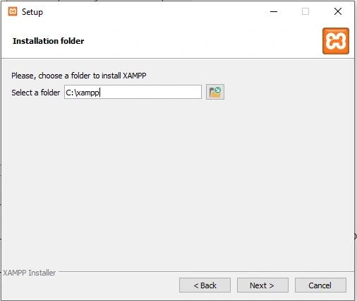 Select XAMP Installation Folder