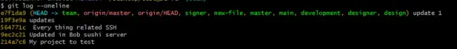 git log --oneline