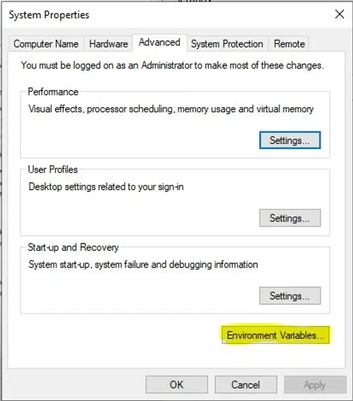 Environment Variables