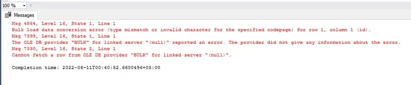 initialized file of errors