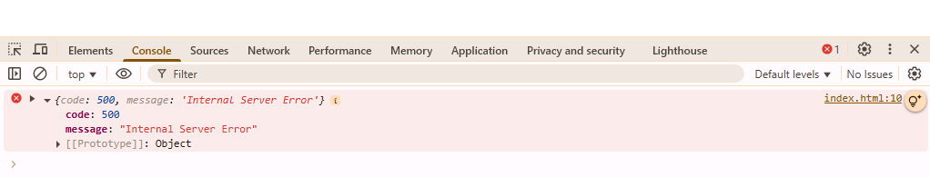 JavaScript Error Log By Console